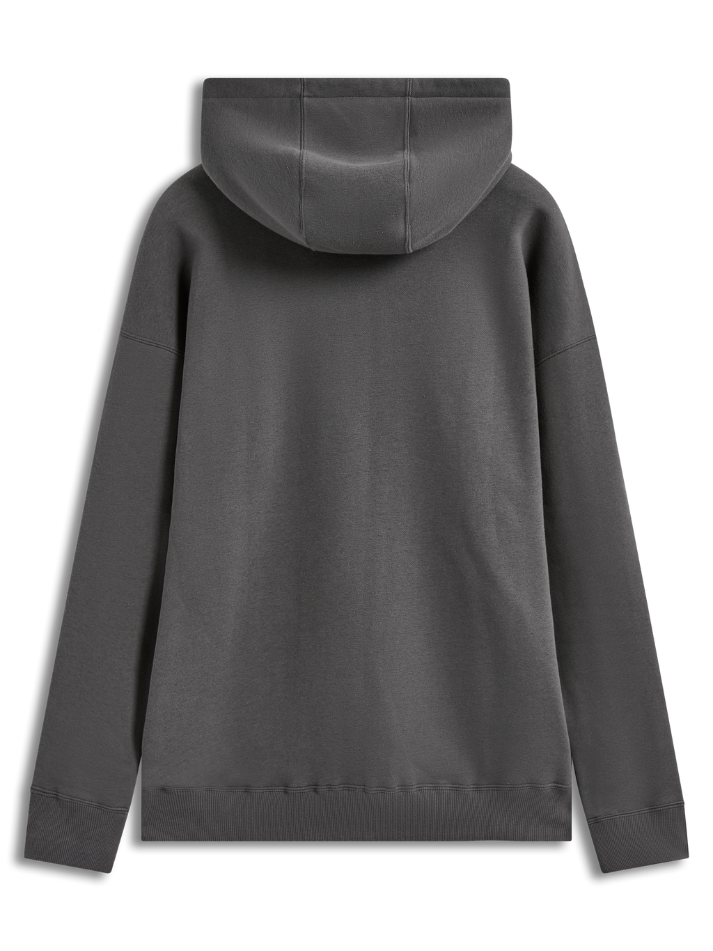 Alpinestars Entity Oversized Hoodie, charcoal gray unisex sportswear fleece in a relaxed fit, back view with ribbed hem.