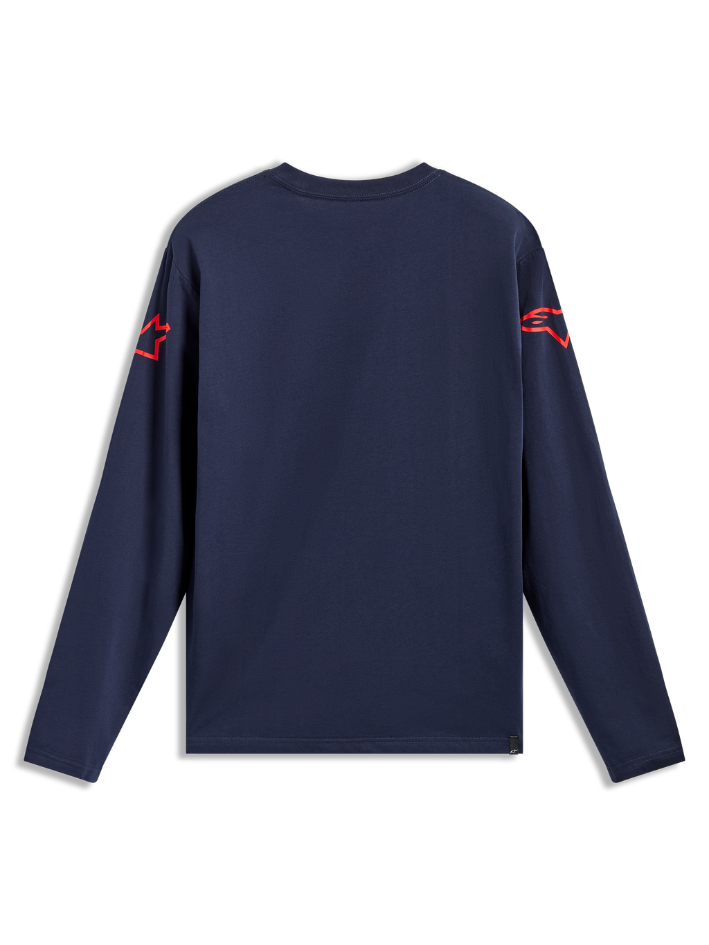 Alpinestars Velocifier CSF Long Sleeve Tee, navy blue back view with red shoulder logos, casual cotton blend sportswear.