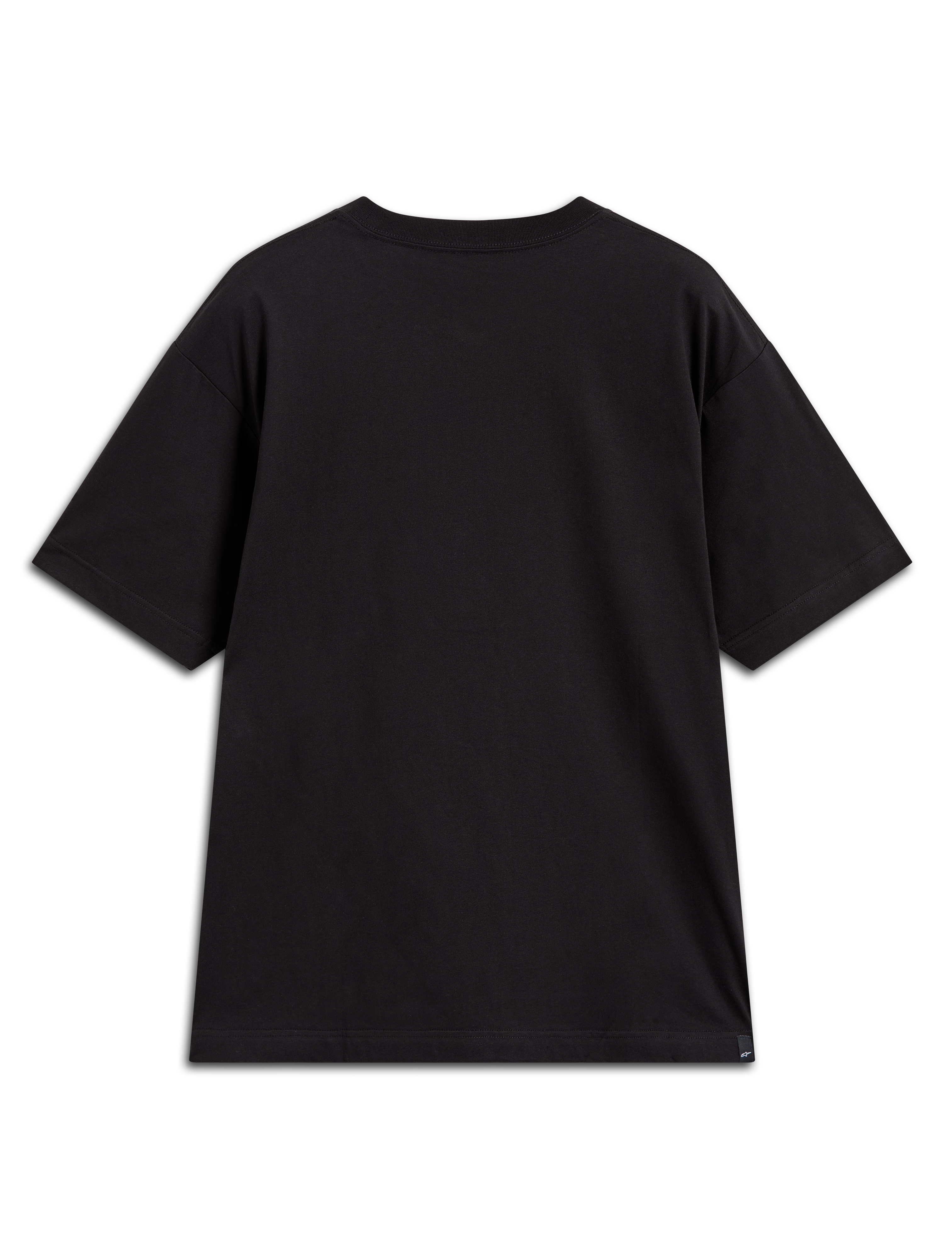 Alpinestars Chalk Oversized CSF Tee, black short-sleeve sportswear t-shirt, relaxed fit cotton blend, back view.