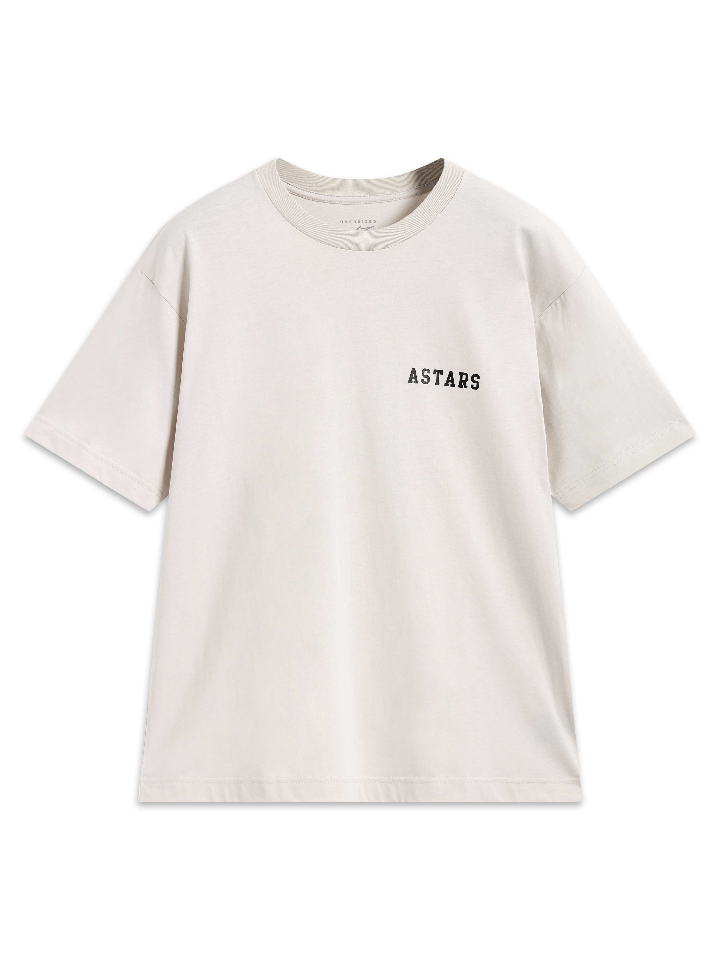 Alpinestars Latitude Oversized CSF Tee, short sleeve sportswear shirt in Sand beige with a black Astars chest logo.