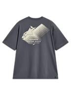 Alpinestars Ghost Oversized CSF Tee, charcoal gray short sleeve t-shirt with a large logo fade graphic on the back.