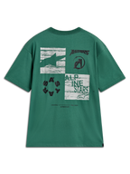 Alpinestars Checkback Oversized CSF Tee, Green short sleeve sportswear with a large multi-panel back graphic.