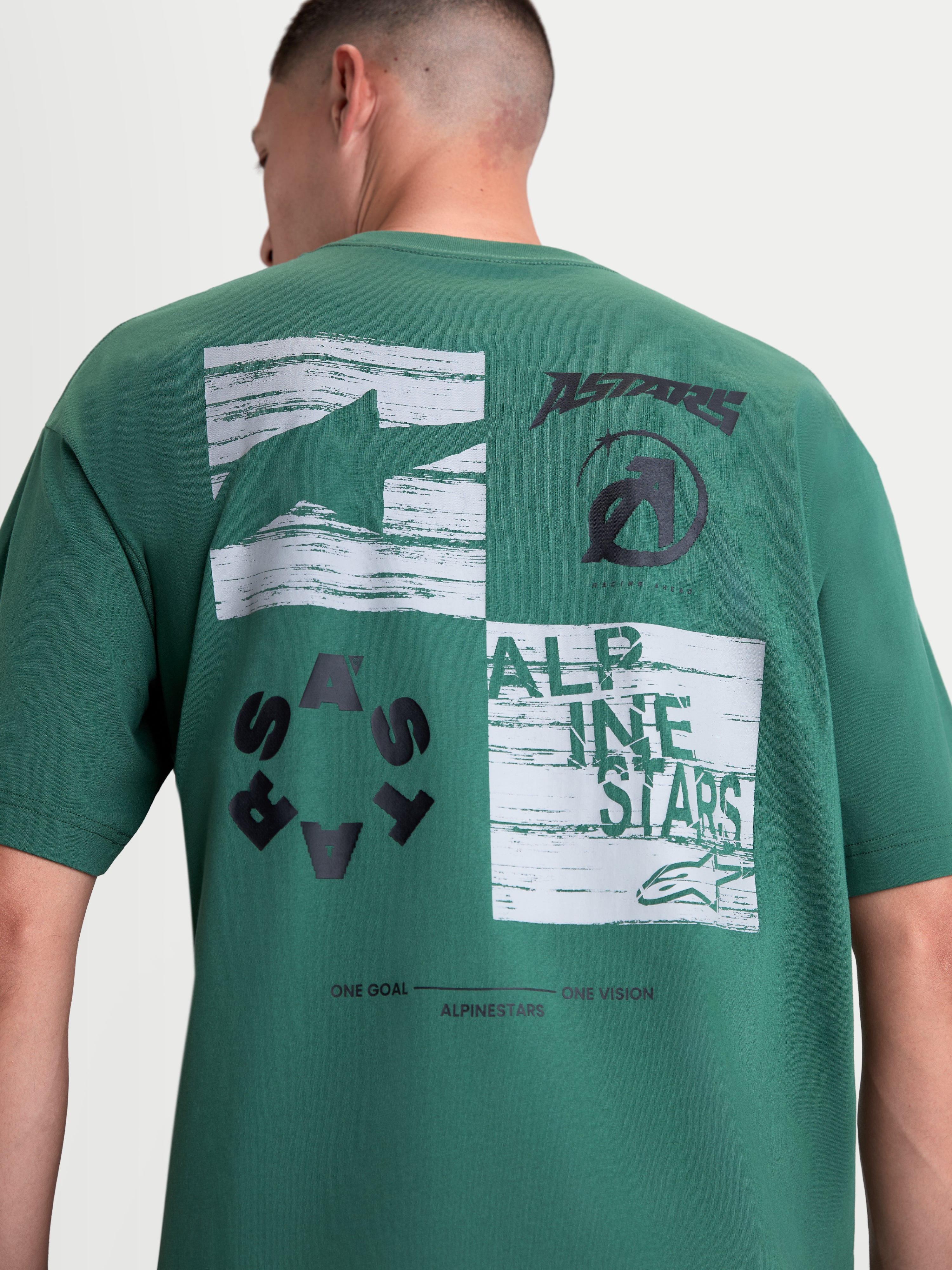 Checkback Oversized CSF - Green Tee | Alpinestars®