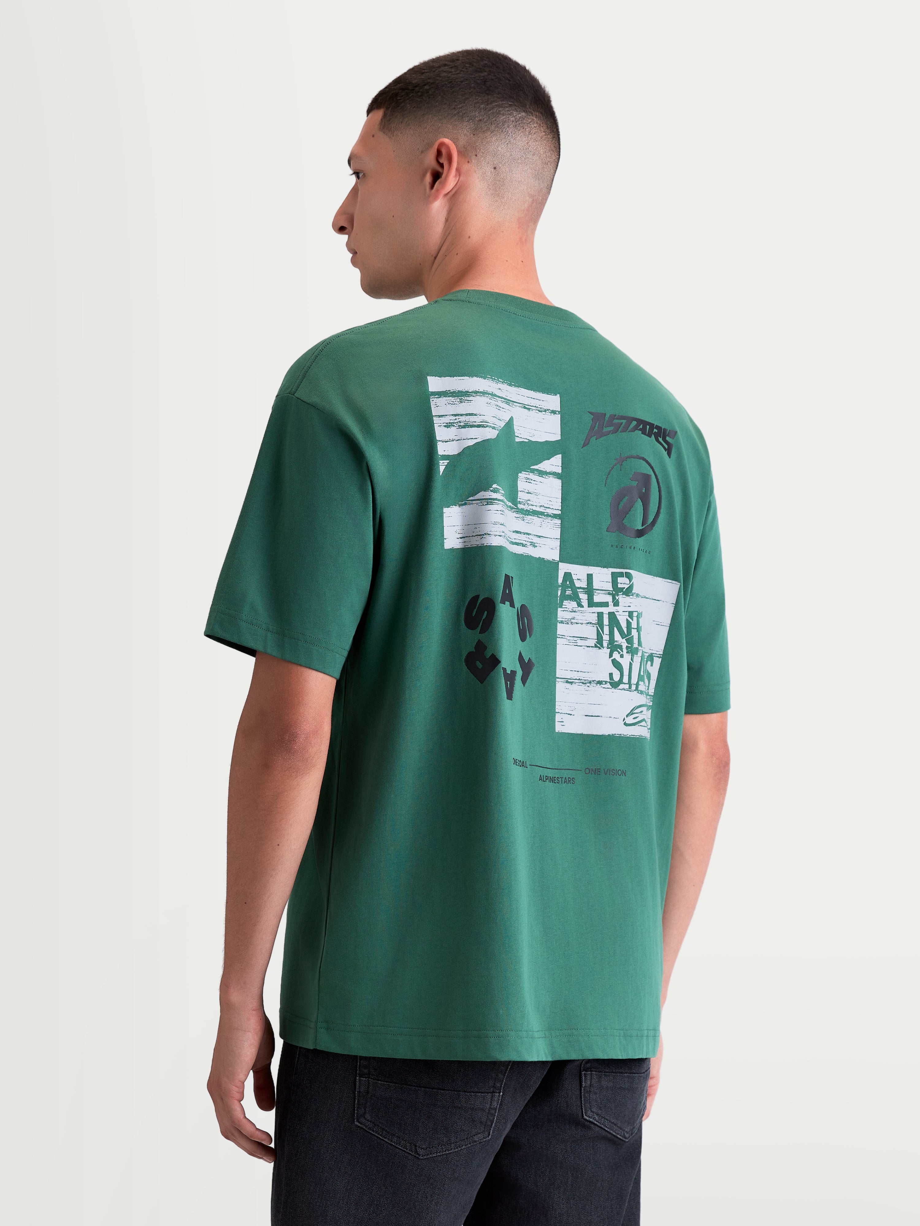 Checkback Oversized CSF - Green Tee | Alpinestars®
