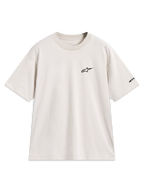 Alpinestars Mandate Oversized CSF Tee, short sleeve sportswear t-shirt in Sand beige with a black chest puff print logo.