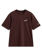 Alpinestars Mandate Oversized CSF Tee, brown short-sleeve sportswear t-shirt with a white Astars chest logo puff print.