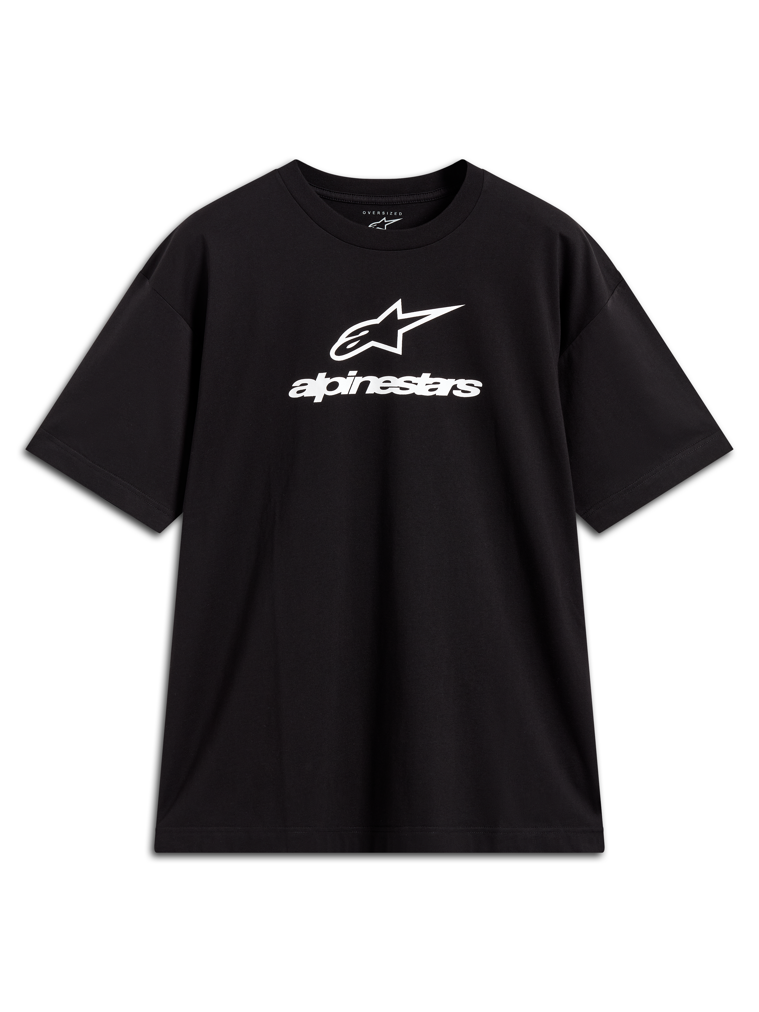 Alpinestars Prelude Oversized CSF Tee, black short sleeve sportswear t-shirt with white stacked chest logo.