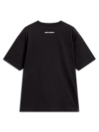 Alpinestars Prelude Oversized CSF Tee, black short sleeve shirt with a white wordmark graphic on the back, relaxed sportswear.