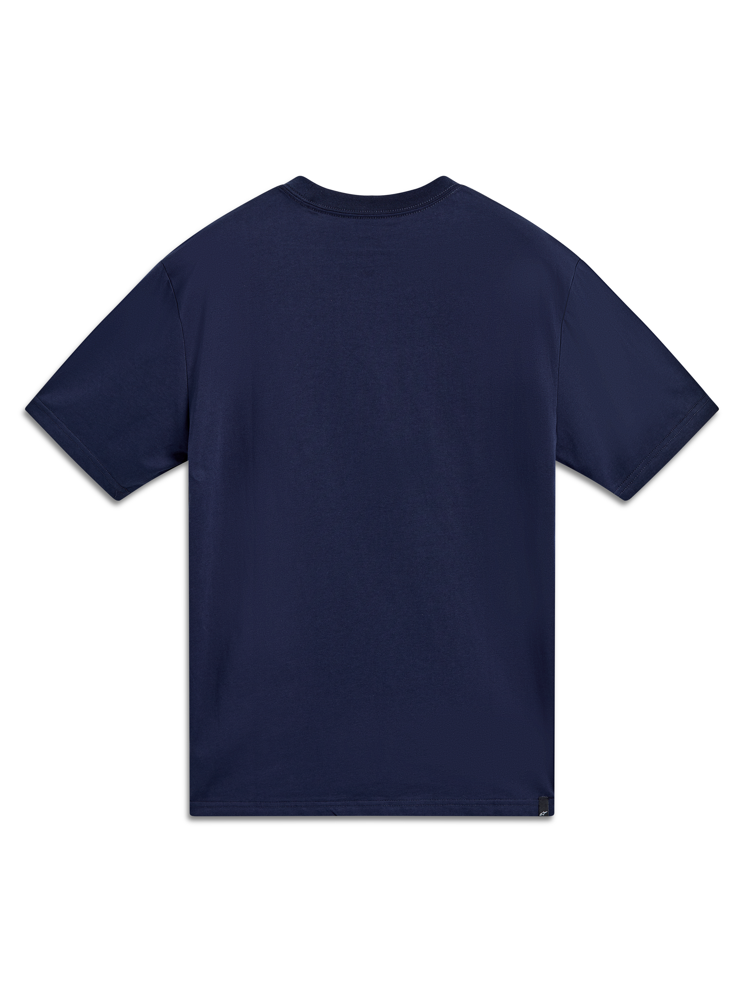 Alpinestars Cypress CSF Tee, Short Sleeve Sportswear T-Shirt, Navy Blue, Back View, Cotton-Poly Blend Construction
