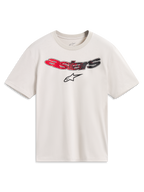 Alpinestars Elliptogrit CSF Tee, Short Sleeve Sportswear, Sand with Red and Black gradient Astars logo.