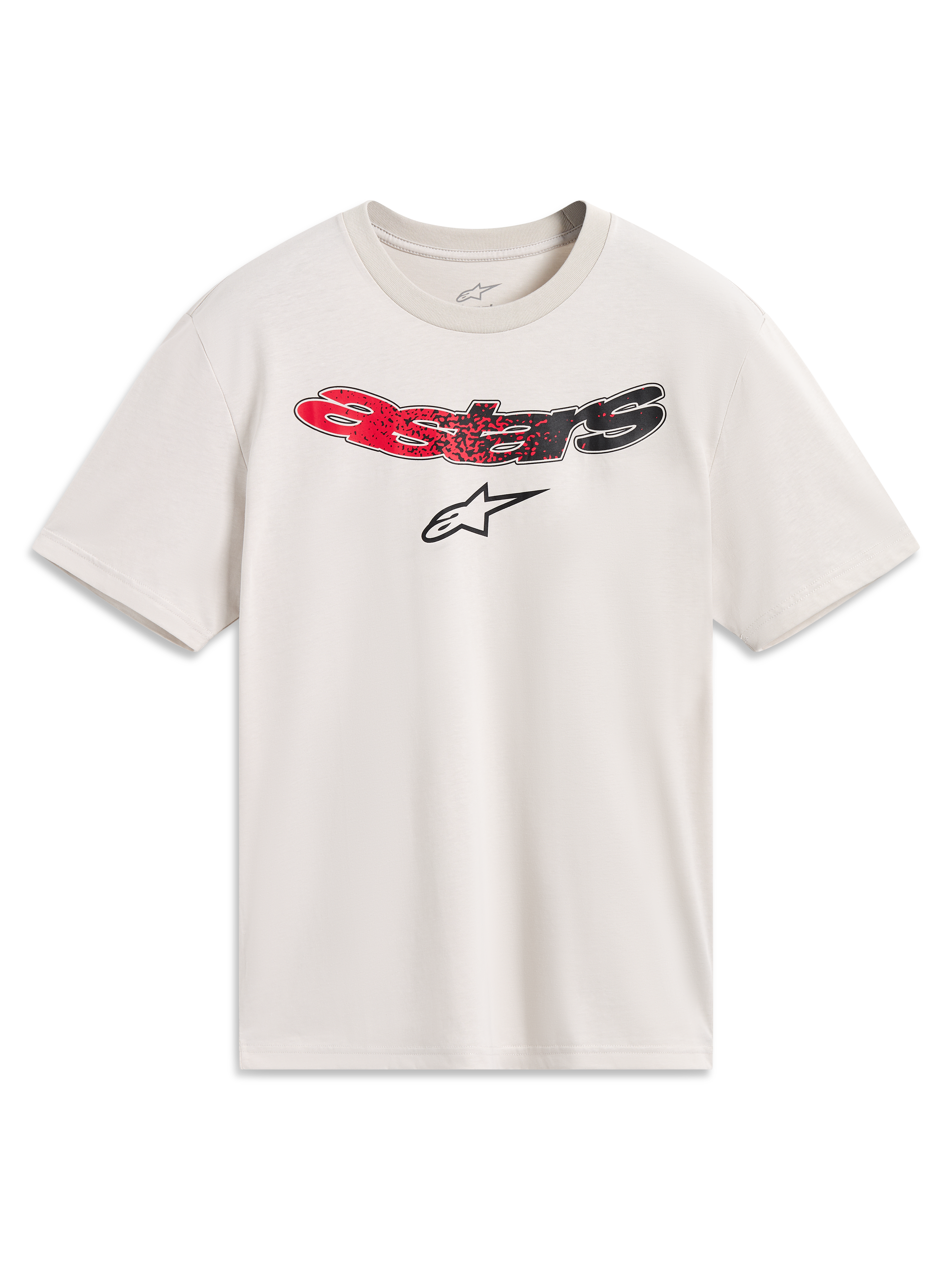 Alpinestars Elliptogrit CSF Tee, Short Sleeve Sportswear, Sand with Red and Black gradient Astars logo.