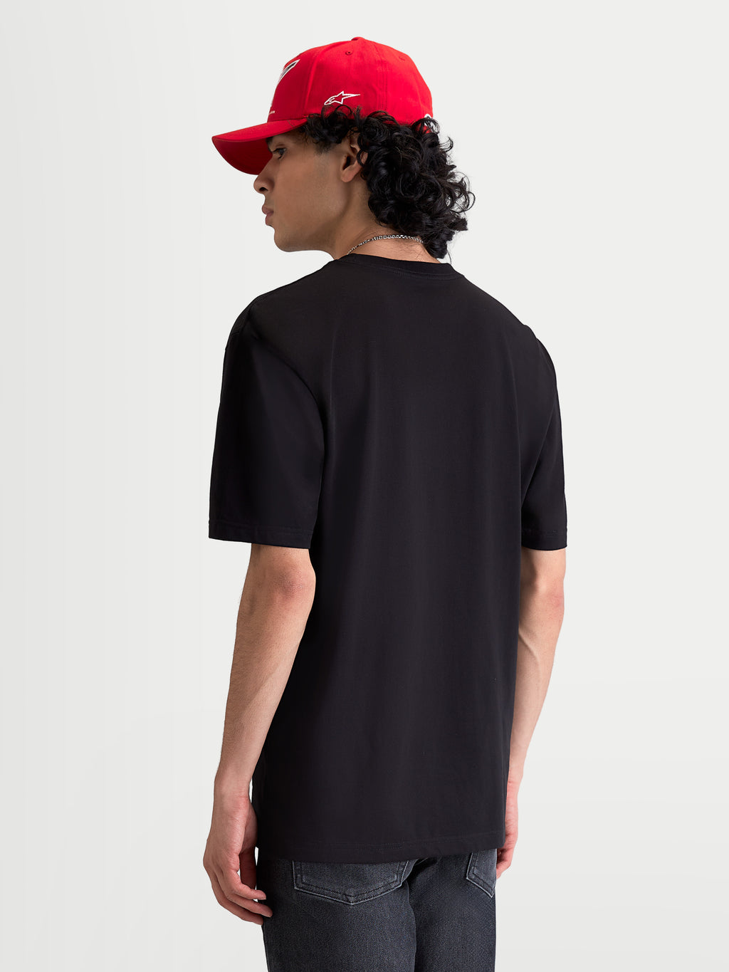 Alpinestars Elliptogrit CSF Tee, Short Sleeve Sportswear T-Shirt, Black, Cotton-Poly Blend, Rear View on Model.