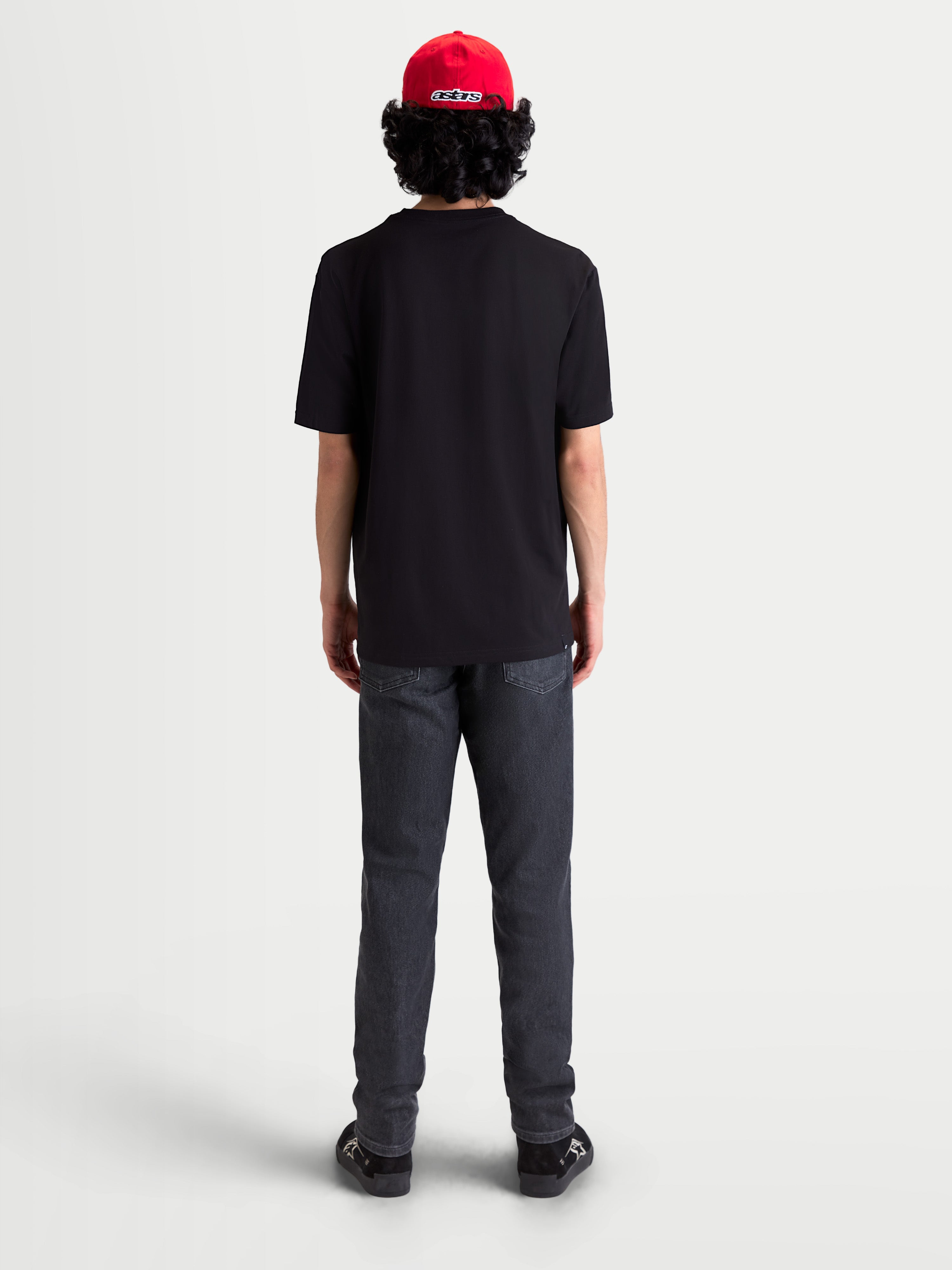 Alpinestars Elliptogrit CSF Tee, Men's Short Sleeve Sportswear T-Shirt, Black, Rear View on Model, Premium Cotton-Poly Blend Construction for Casual Everyday Wear