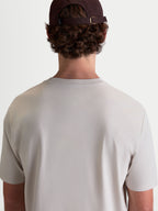 Alpinestars Elliptogrit CSF Tee, Short Sleeve Sportswear T-Shirt, Cement Gray, back view of model wearing a premium cotton-poly blend tee for everyday casual lifestyle wear.