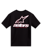 Alpinestars Lineout CSF Tee, black short-sleeve sportswear shirt with large white and red back logo graphic.
