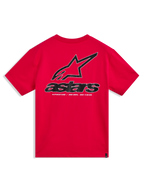 Alpinestars Lineout CSF Tee, Red Short Sleeve Sportswear T-Shirt featuring a large Astars back logo graphic.