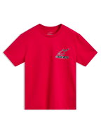 Alpinestars Lineout CSF Tee, Red Short Sleeve Sportswear T-Shirt with Astars logo graphic, soft cotton and polyester blend for casual comfort.