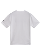 Alpinestars Race Wordmark CSF Short Sleeve Tee, White cotton-poly Sportswear, back view with black Ageless sleeve logo.