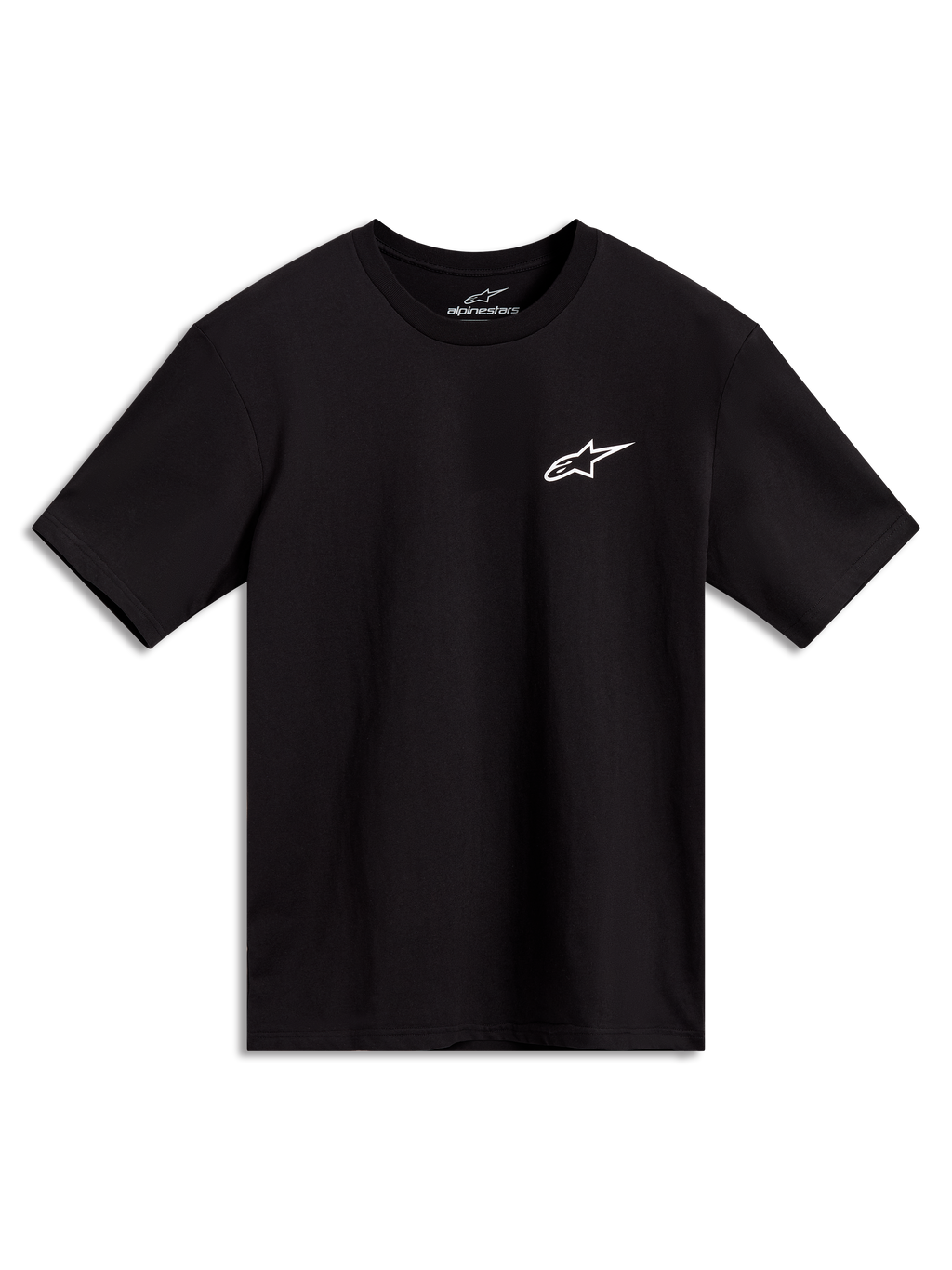 Alpinestars Combo Back CSF Short Sleeve Tee, black casual sportswear shirt featuring a small white logo on the chest.