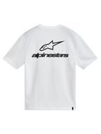 Alpinestars Combo Back CSF Short Sleeve Tee in White and Black, featuring a large Astars logo graphic on the back.