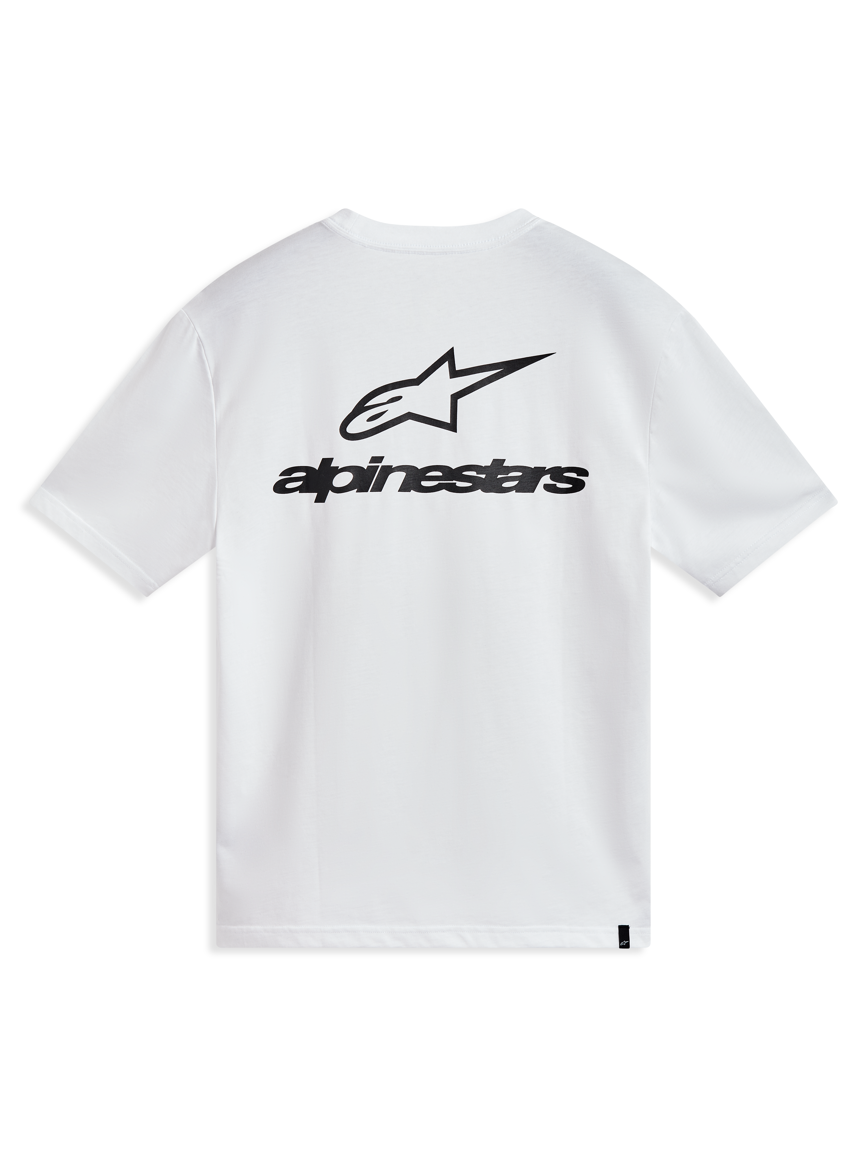 Alpinestars Combo Back CSF Short Sleeve Tee in White and Black, featuring a large Astars logo graphic on the back.