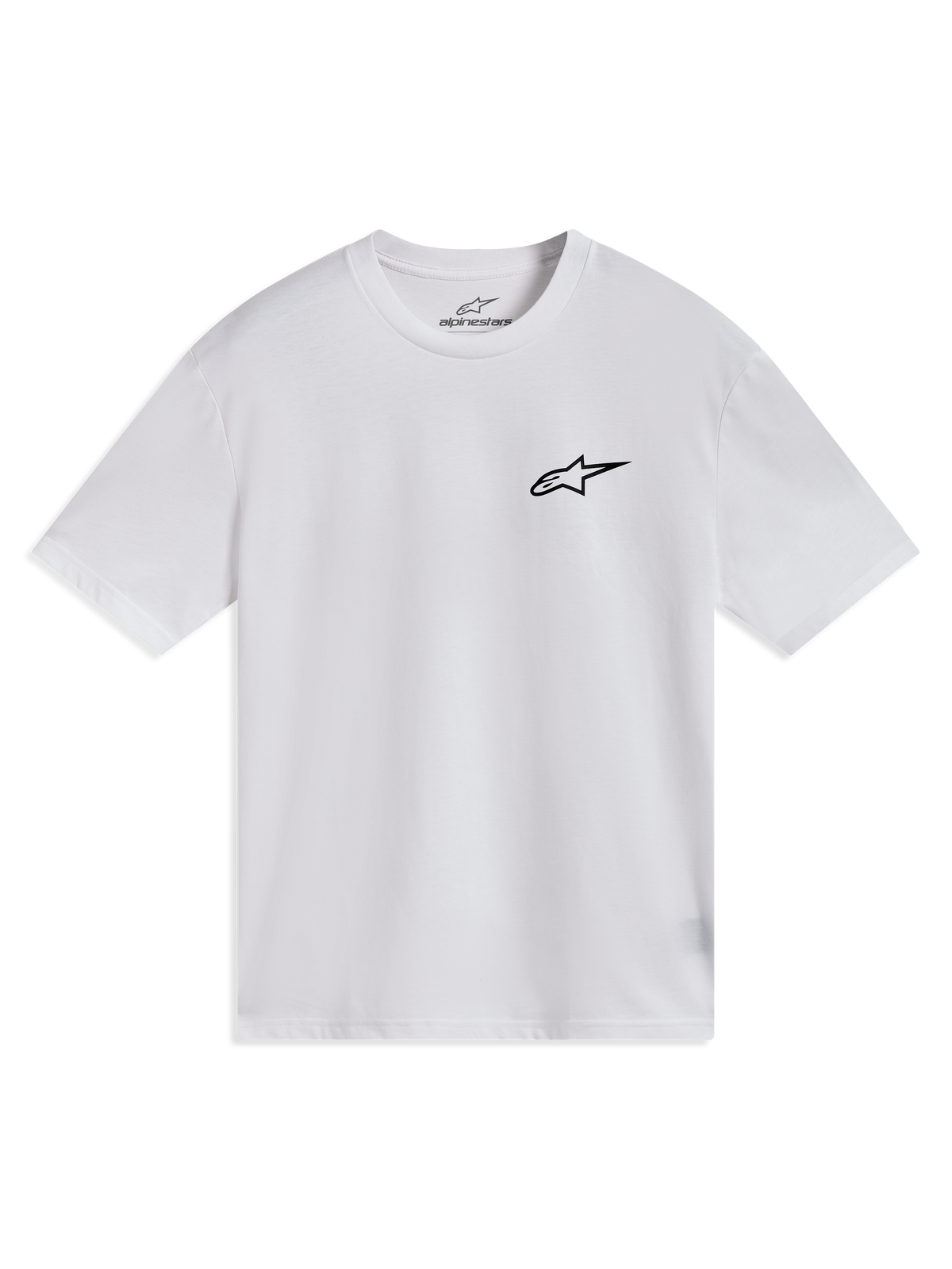 Alpinestars Combo Back CSF Tee, short sleeve sportswear in white featuring a black chest logo graphic.