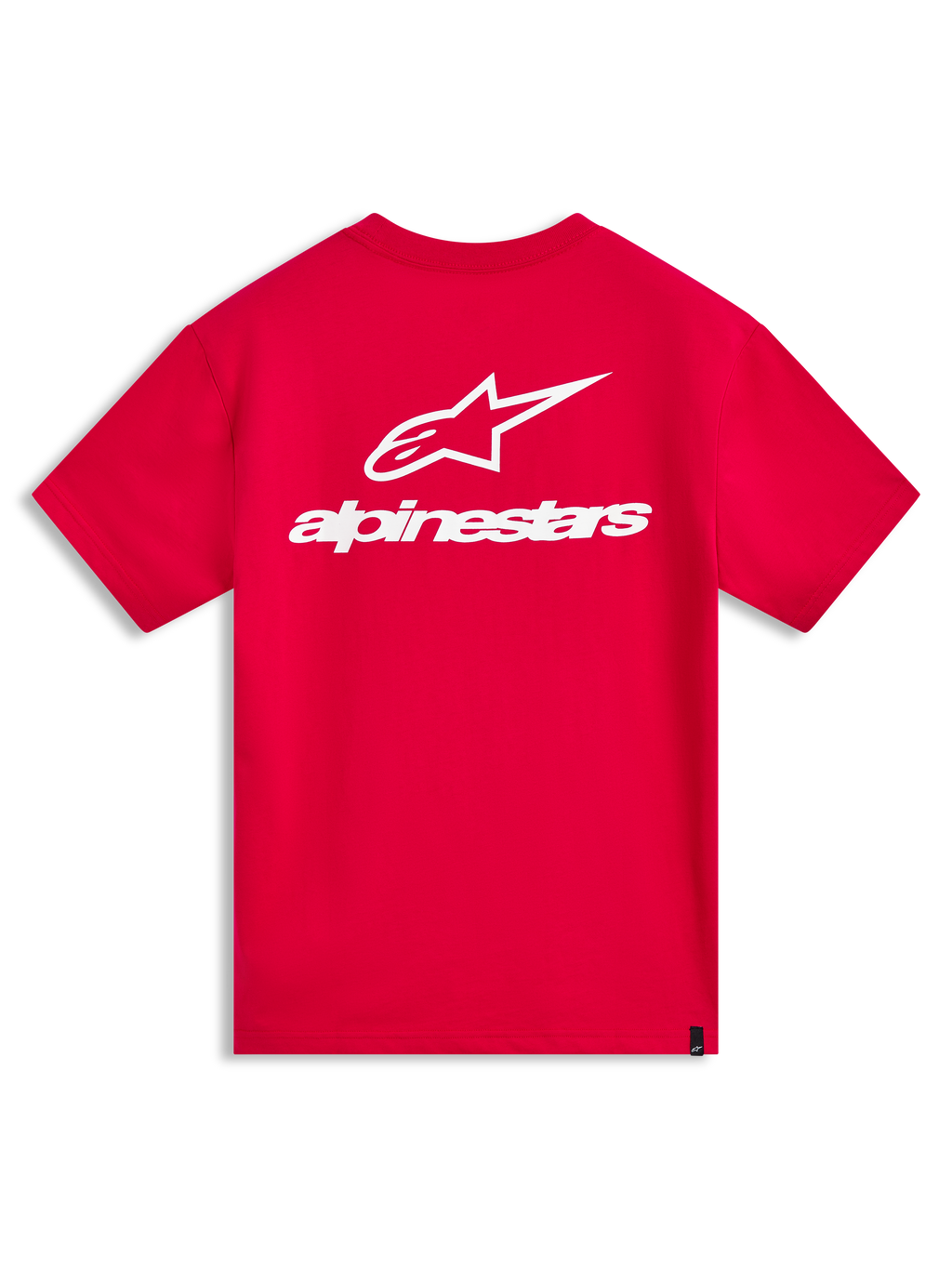Alpinestars Combo Back CSF Tee, red short-sleeve sportswear shirt with a large white logo graphic on the back.