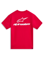 Alpinestars Combo Back CSF Tee, red short-sleeve sportswear shirt with a large white logo graphic on the back.