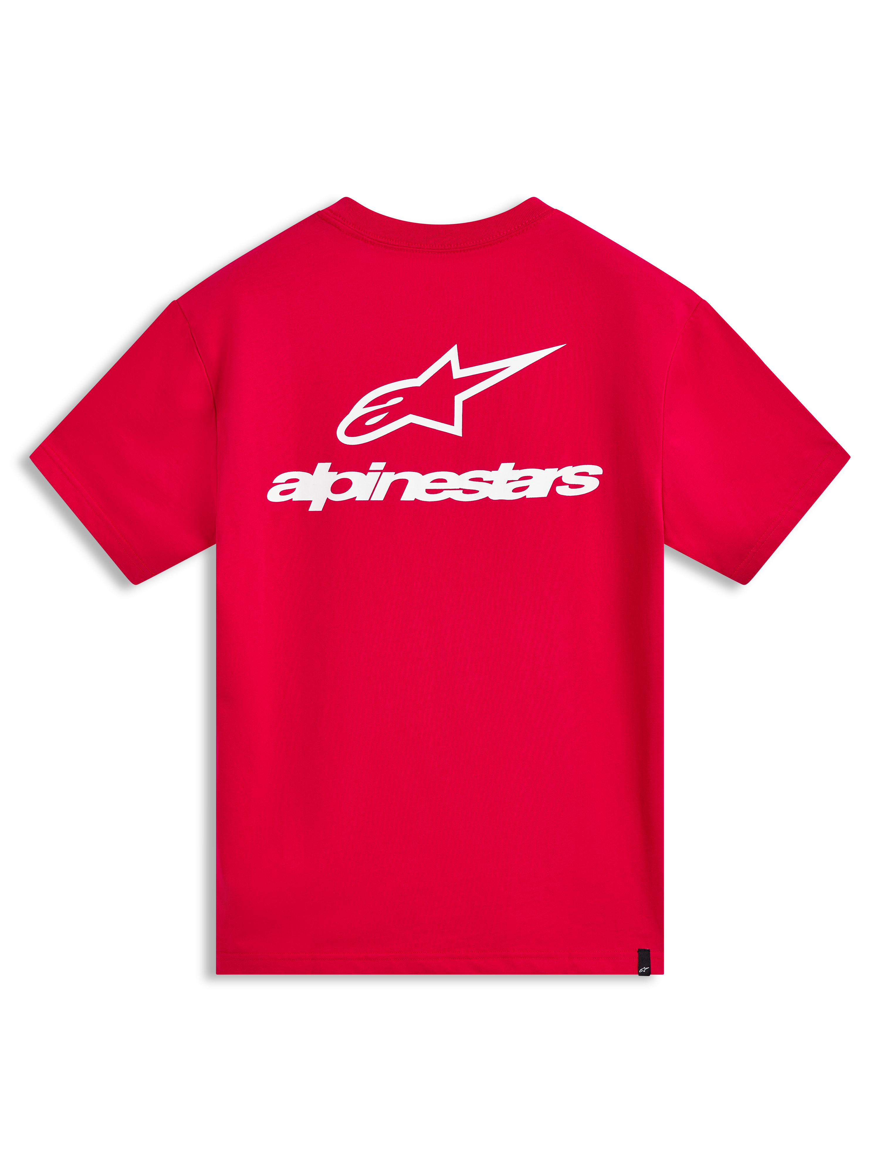 Alpinestars Combo Back CSF Tee, red short-sleeve sportswear shirt with a large white logo graphic on the back.