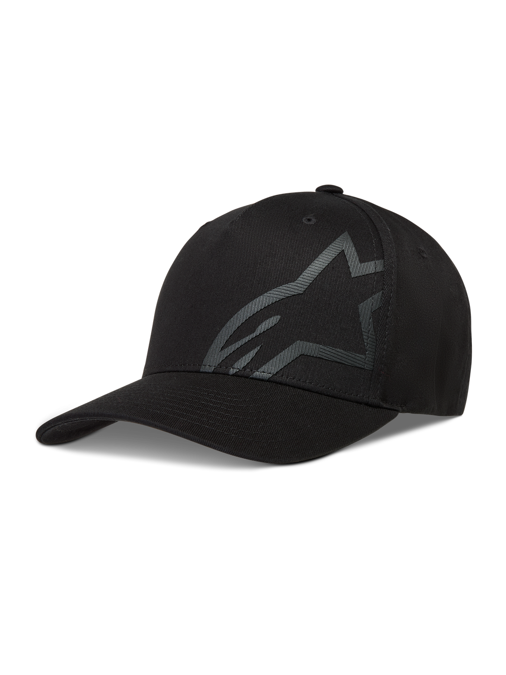 Alpinestars Maze Hat, Black Sportswear Cap with a textured Astars Corp Shift logo, curved bill and structured crown.