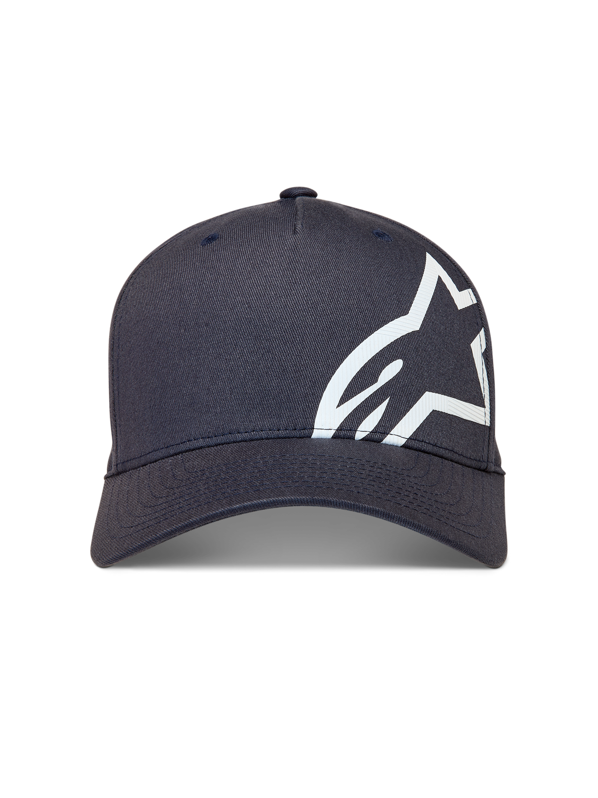 Alpinestars Maze Hat, Dark Grey Sportswear Baseball Cap, featuring a curved bill and large white textured Astars logo.