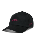 Alpinestars Explorer Strapback Hat, black sportswear cap with pink Astars logo embroidery and structured crown.