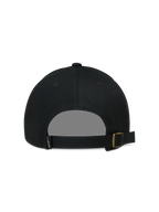 Alpinestars Explorer Strapback Hat, Black Sportswear Cap, rear view with an adjustable strap and gold-tone metal buckle.