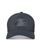 Alpinestars Algo Perf Adjustable Hat, dark grey tech fabric cap with sonic weld Astars logo and a curved bill.