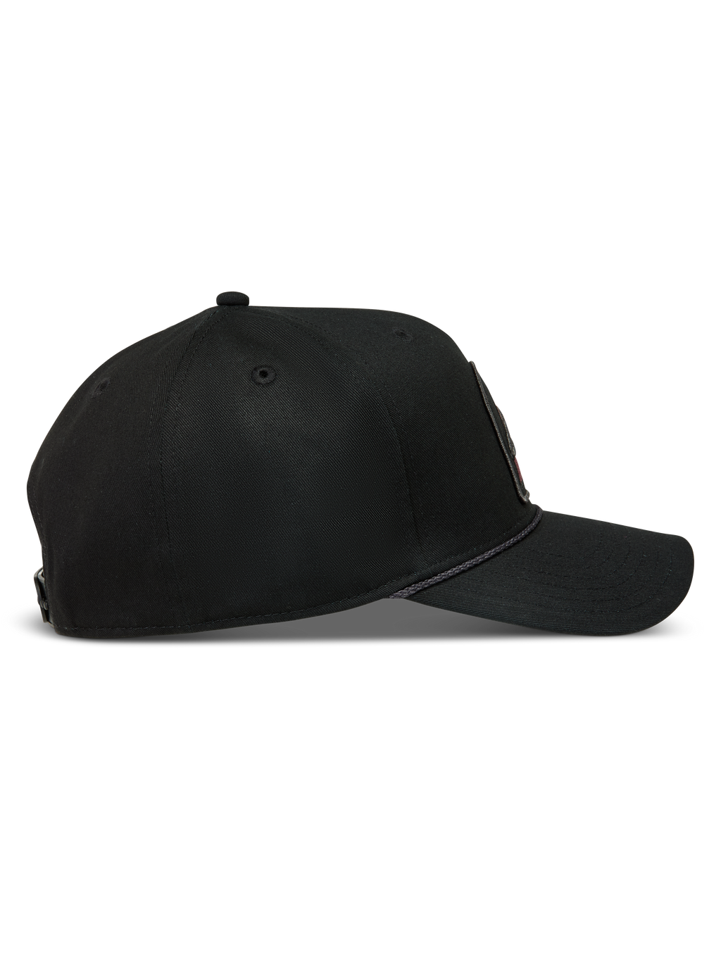 Alpinestars Acme Snapback Hat, Black Sportswear Cap with a curved bill, structured crown, and rope trim detail.