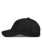 Alpinestars Dylan Dad Hat, black sportswear cap with a curved bill and unstructured twill crown, side profile view.