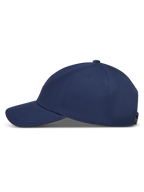Alpinestars Dylan Dad Hat, Navy Blue sportswear baseball cap featuring a curved bill and unstructured crown, side view.