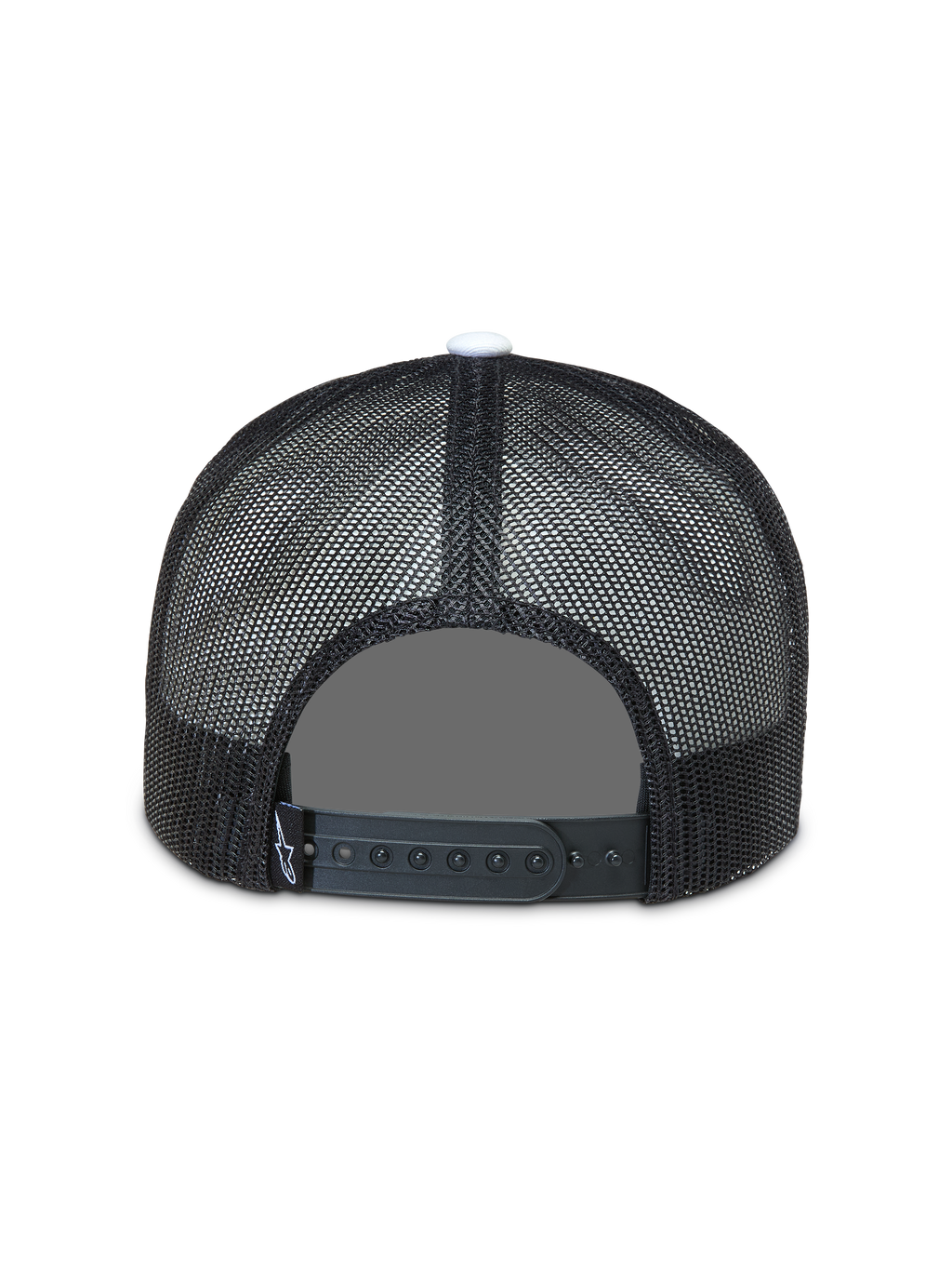Alpinestars Gravel Trucker Hat, Black and White Sportswear Cap featuring Breathable Mesh Back and Snapback Closure.