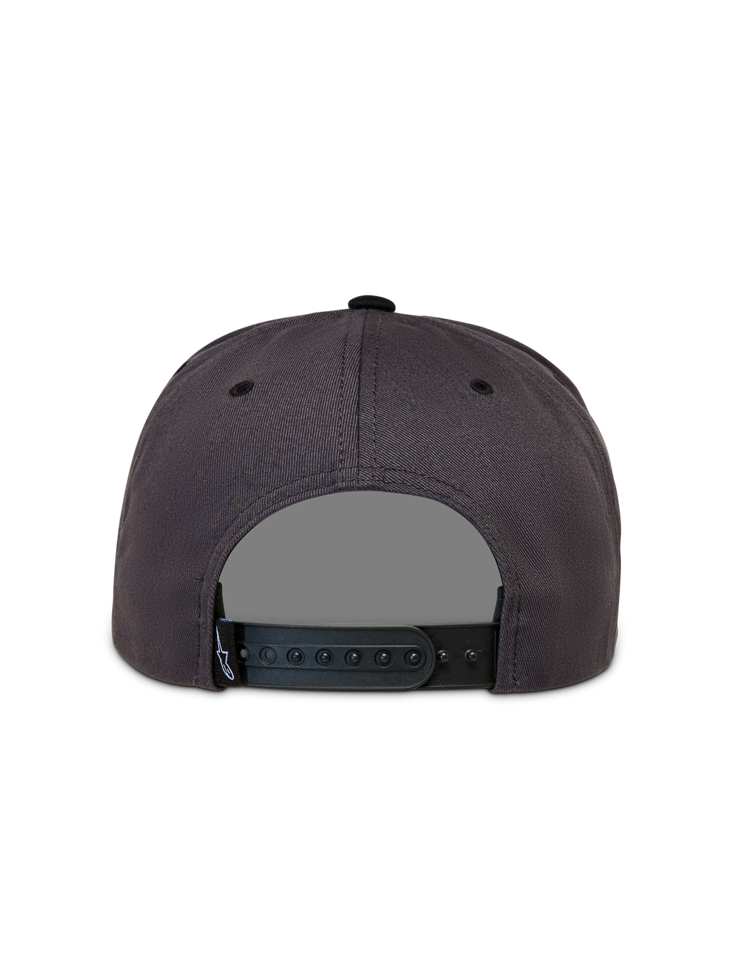 Alpinestars Stadium Snapback Hat, Sportswear Cap, Dark Gray and Black, rear view showing the adjustable snapback closure.