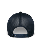 Alpinestars Delane Hat, Navy Blue, Back View, featuring breathable diamond mesh panels, adjustable snapback closure with small logo label, casual performance sportswear