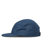 Alpinestars Peasy Hat, 5-panel jockey hat, Blue, side profile view, flat bill, unstructured crown, twill fabric, casual motorsport-inspired headwear