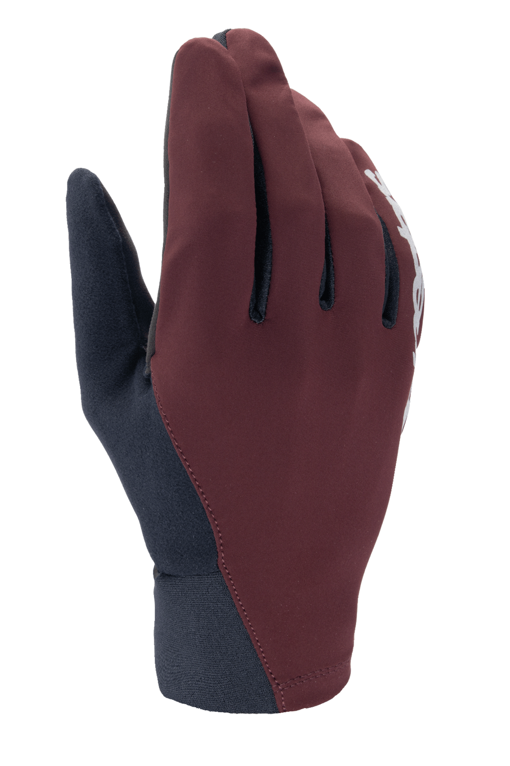 Alpinestars A-Dura Thermal Gloves, MTB Winter Gloves, Dark Burgundy and Black, featuring a wind-blocking outer shell and neoprene cuff, white logo detail, thermal insulation for cold weather riding