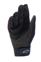 Alpinestars Stella A-Dura Thermal Gloves, Women's MTB Gloves, Dark Burgundy and Black, palm view showing synthetic suede material, neoprene cuff with hook-and-loop strap featuring white Alpinestars logo, designed for cold weather cycling