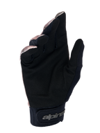 Alpinestars A-Dura Squad Gloves, MTB Gloves, Camo and Brown, palm view showing black synthetic suede, neoprene cuff with hook-and-loop closure and Alpinestars logo, durable design for mountain biking