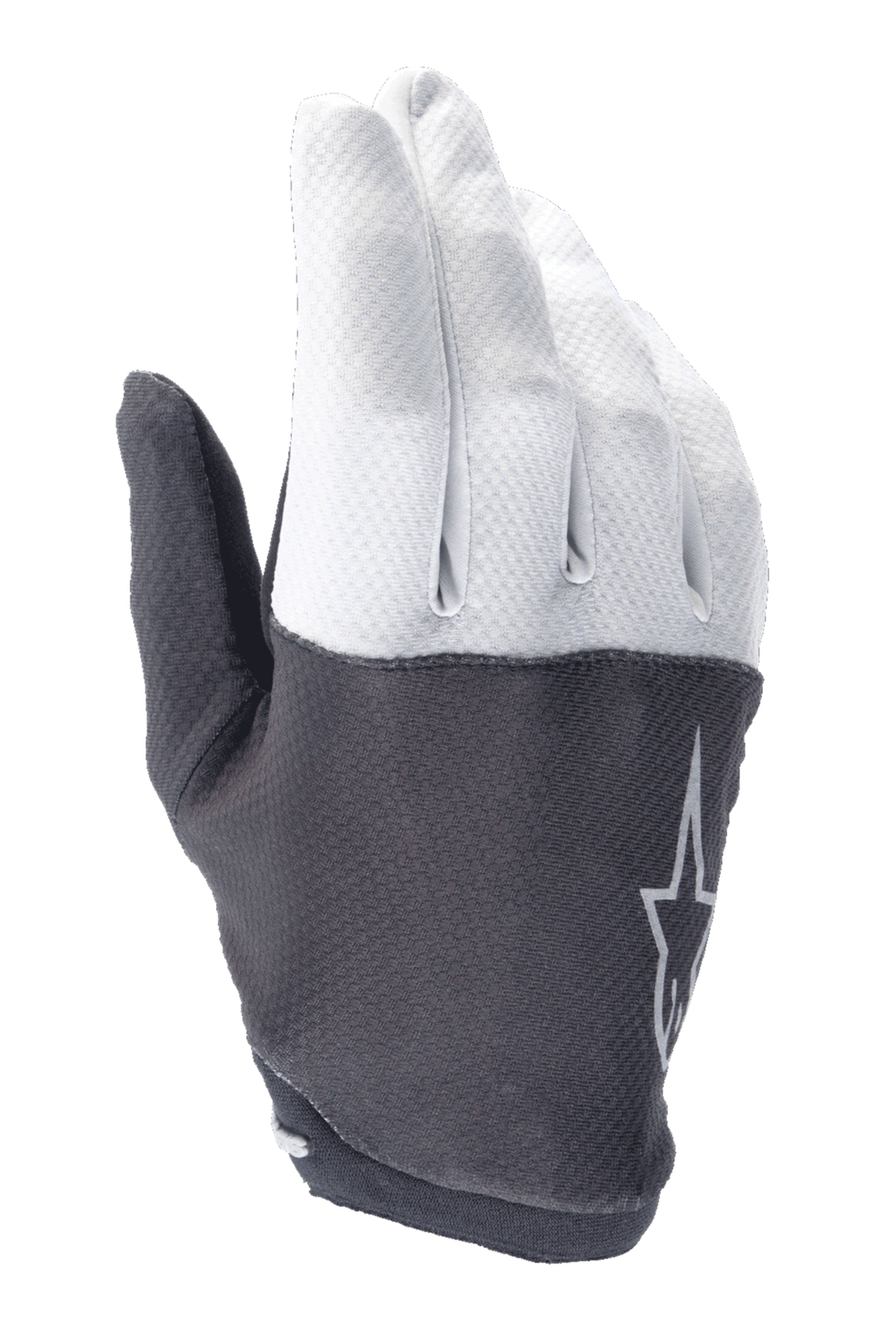 Alpinestars A-Aria Gloves, Mountain Bike Gloves, Light Gray and Dark Gray, featuring a textured upper with a star logo, flexible material and low-profile design for off-road cycling