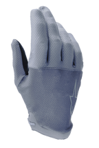 Alpinestars A-Aria Gloves, MTB Cycling Gloves, Infinity Blue, featuring a textured grid pattern on the stretch backhand, lightweight and flexible low-profile design, breathable off-road performance gear