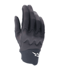 Alpinestars A-Supra Shield Gloves, MTB Cycling Gloves, Black, sleek design with wavy knuckle shield pattern, white star logo on the neoprene cuff, flexible and durable construction