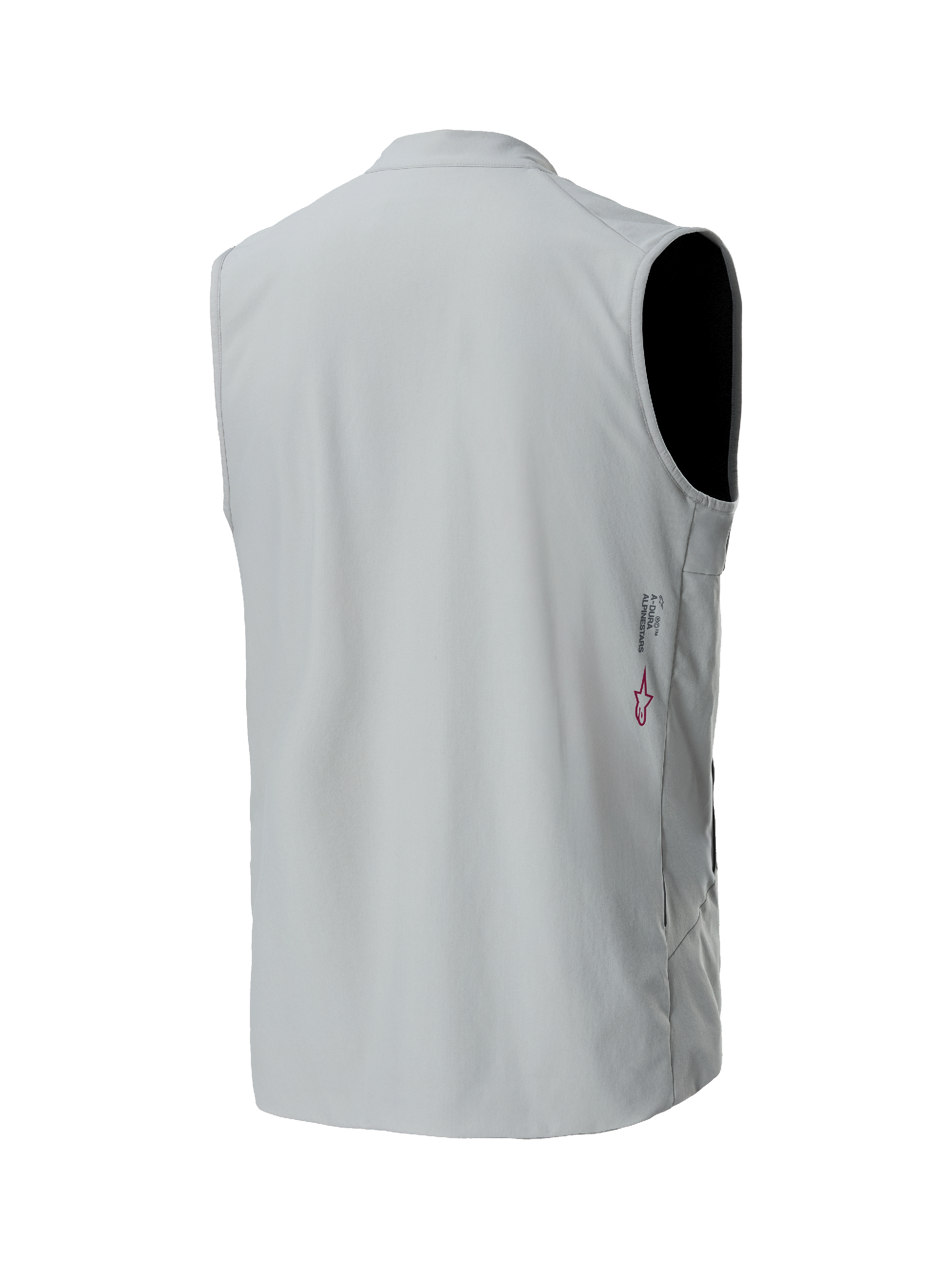 Alpinestars A-Dura Thermal Vest, Titanium Gray, back view, lightweight insulated cycling gilet, featuring a small Alpinestars logo and A-Dura branding on the lower back, clean minimalist design for mountain biking.