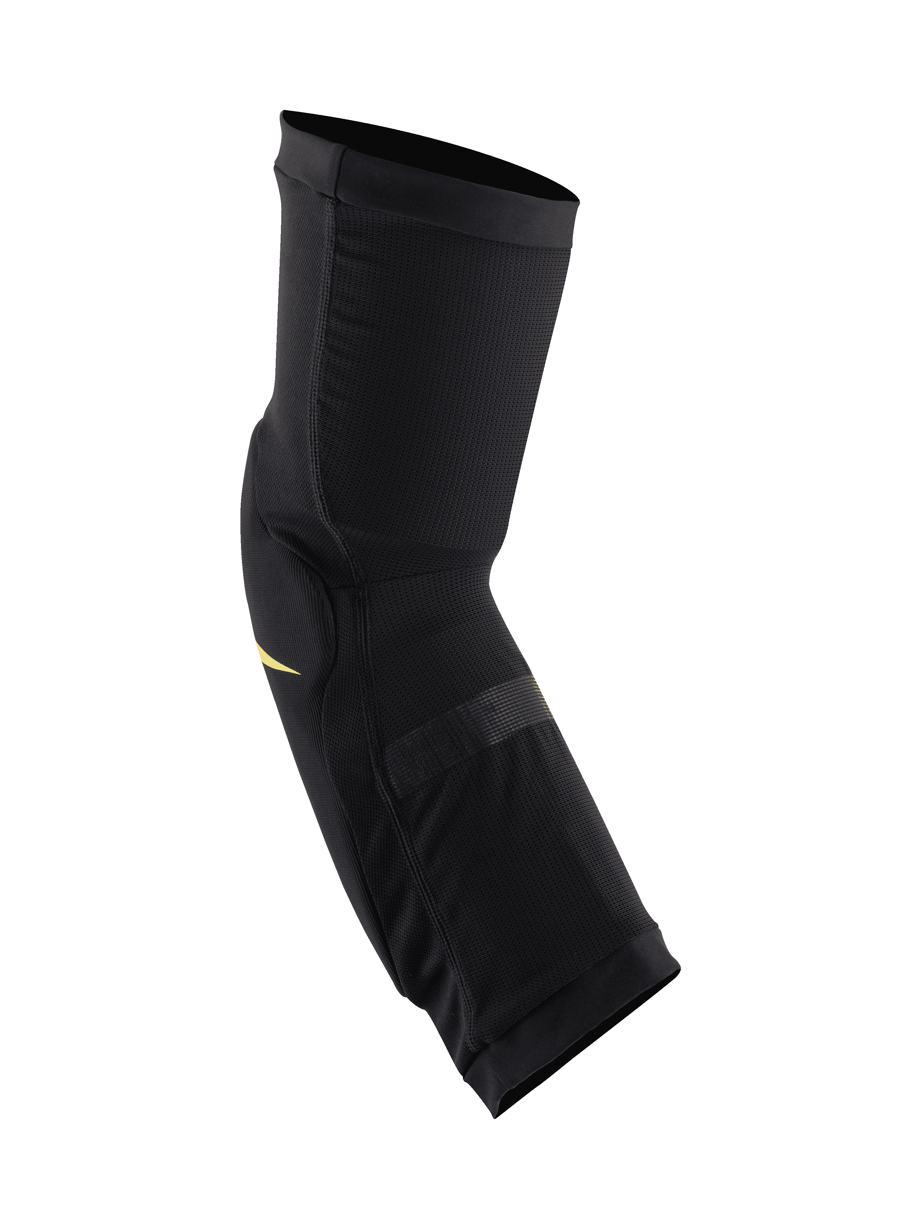 Alpinestars Paragon Plus Knee Protectors, Black and Acid Yellow, lightweight slip-on knee guard with breathable stretch mesh, ergonomic pre-shaped design for mountain biking and off-road protection