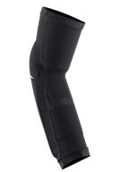 Alpinestars Paragon Plus Knee/Shin Protectors, Black Acid Yellow, slip-on protective sleeve, features breathable mesh construction and ergonomic pre-shaped design for MTB trail riding